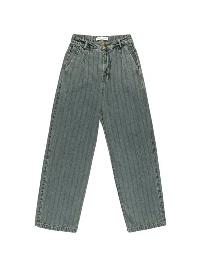 Maison Hotel Lucky Striped Jeans In Green