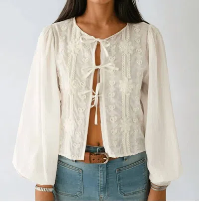 Maison Hotel Ludovica Lord Byron Embroidery Blouse In White