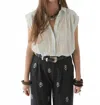 Maison Hotel Mafalda Blouse In Daisy Azzuro In White