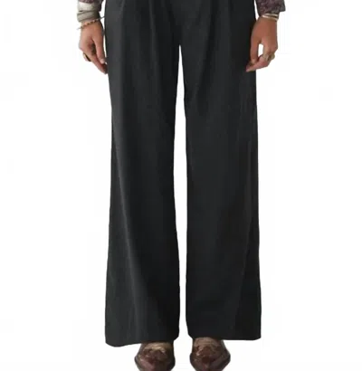 Maison Hotel Marlon Luxurious Drape Wide Leg Pants In Ash Grey In Black
