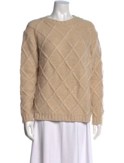 Pre-owned Maison Hotel Patterned Crew Neck Sweater In Neutrals