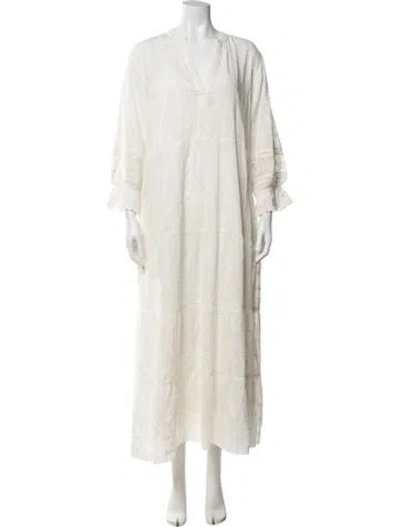 Pre-owned Maison Hotel Patterned Long Dress In Neutrals