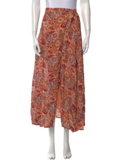Pre-owned Maison Hotel Patterned Long Skirt In Multicolor
