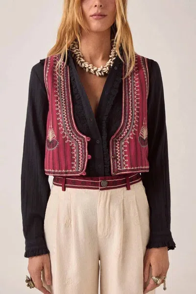 Maison Hotel Petra Cropped Vest In Red Sea In Multi