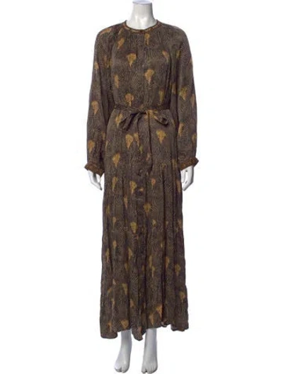 Pre-owned Maison Hotel Printed Long Dress In Multicolor