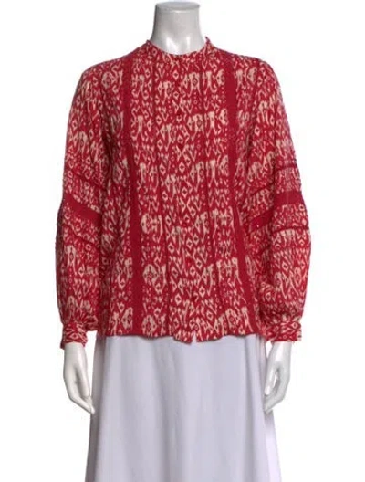 Pre-owned Maison Hotel Printed Long Sleeve Top W/ Tags In Red