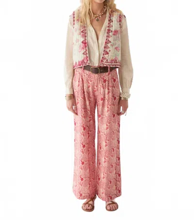 Maison Hotel Ramona Vest In Candy Roses In Pink