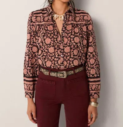 Maison Hotel Stella Blouse In Ebony Rose In Multi
