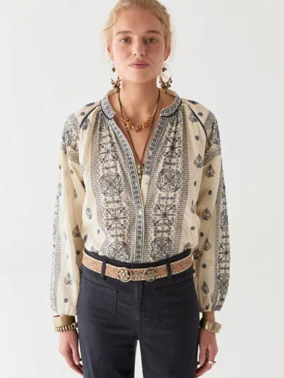 Maison Hotel Stephanie Blouse In Off White In Brown