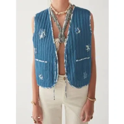 Maison Hotel Telma Waistcoat In Blue