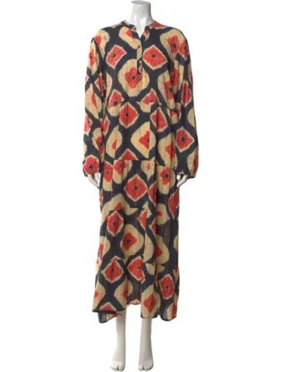 Pre-owned Maison Hotel Tie-dye Print Long Dress In Multicolor