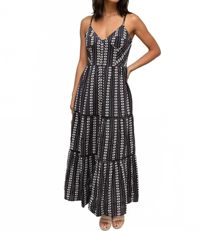 Maison Hotel Venus Embroidered Maxi Dress In Black Multi