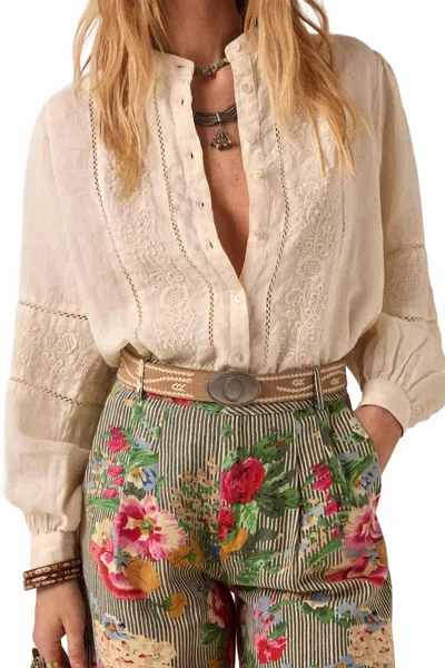 Maison Hotel Virginia Blouse In Linen Solstice In Multi
