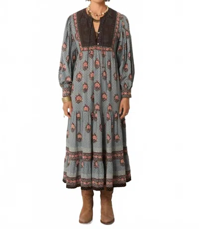 Maison Hotel Water Lillies Allegra Dress In Cerulean Mist In Multi