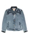 Maison Hotel Wesley Floral-embroidered Denim Jacket In Blue