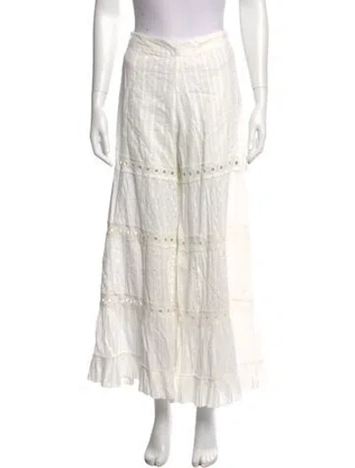 Pre-owned Maison Hotel Wide Leg Pants In White