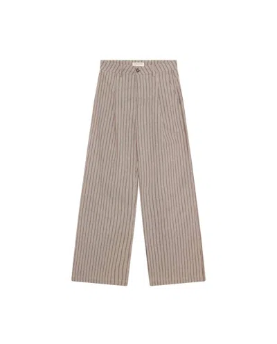 Maison Hotel Women's Keaton Stripes Manolito Trousers In Toffee Stripe In Brown