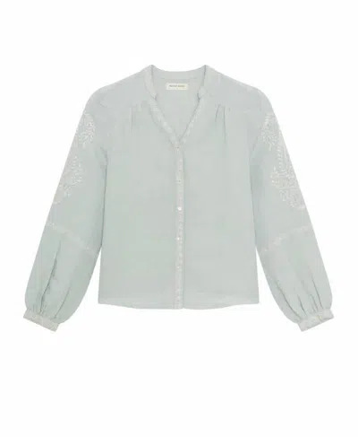 Maison Hotel Women's Mia Linen Gauze Blouse In Azzurro In Multi