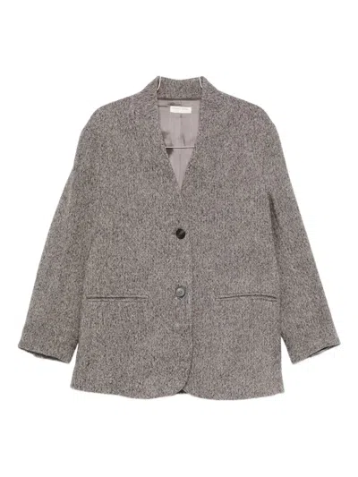 Maison Hotel Wool Single-breasted Blazer In Gray