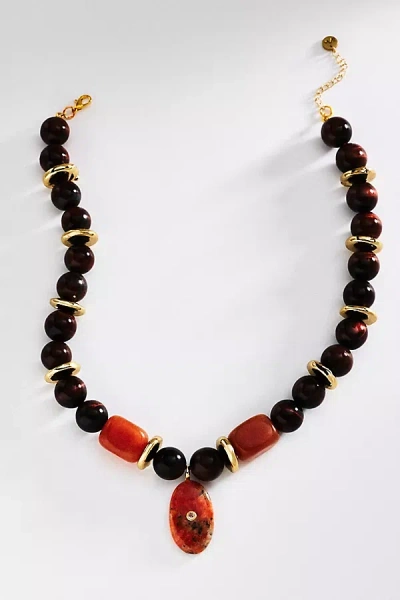 Maison Irem Amber Necklace In Brown