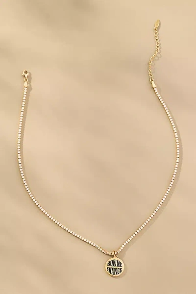Maison Irem Bonne Chance Pendant Necklace In Gold