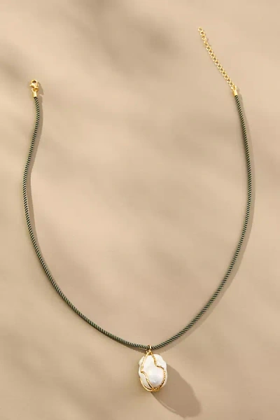 Maison Irem Mulberry Pearl Pendant Necklace In White