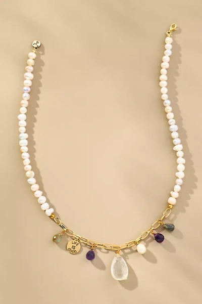 Maison Irem Perry Pearl Charm Necklace In White