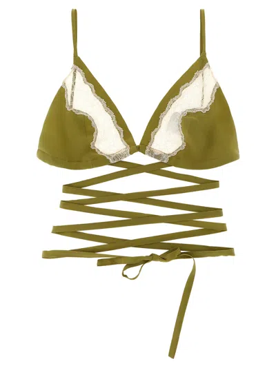 Maison Jejia Bikini Top In Olive