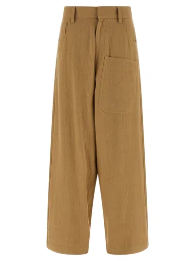 Maison Jejia Carla Pants Yellow In Animal Print