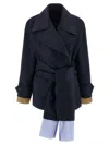Maison Jejia Cashmere Wool Coat Coats And Trench Coats Blue In Blue