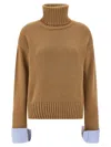 Maison Jejia Vichy Cuffs Sweater Sweaters And Cardigans Beige In Brown