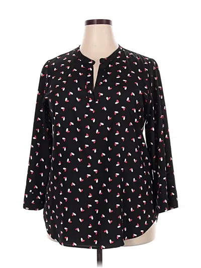 Pre-owned Maison Jules 3/4 Sleeve Blouse In Black