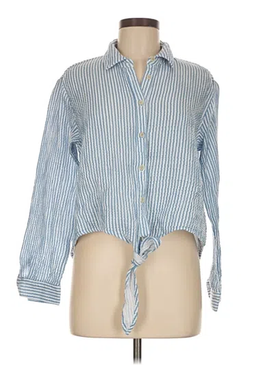 Pre-owned Maison Jules Long Sleeve Blouse In Blue