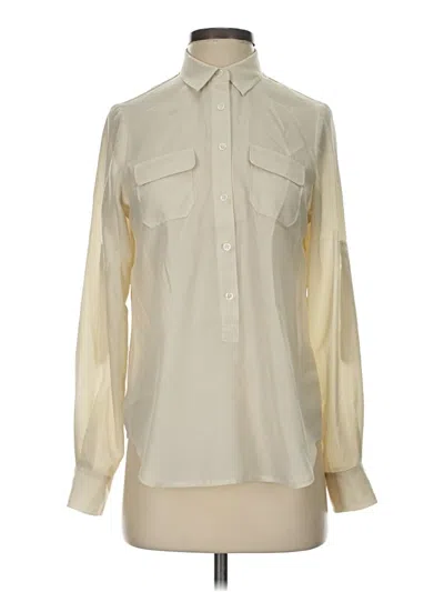 Pre-owned Maison Jules Long Sleeve Blouse In White