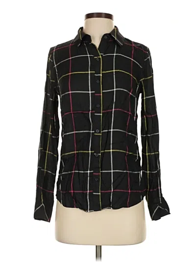 Pre-owned Maison Jules Long Sleeve Button Down Shirt In Black