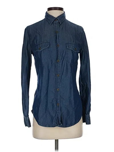 Pre-owned Maison Jules Long Sleeve Button Down Shirt In Blue