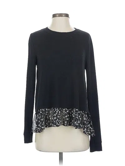 Pre-owned Maison Jules Long Sleeve Top Black Crew Neck Tops