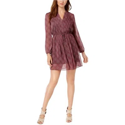 Maison Jules Printed Fit And Flare Mini Dress In Ruby Wine Combo In Brown