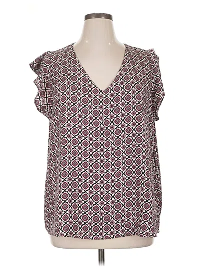 Pre-owned Maison Jules Short Sleeve Blouse In Burgundy