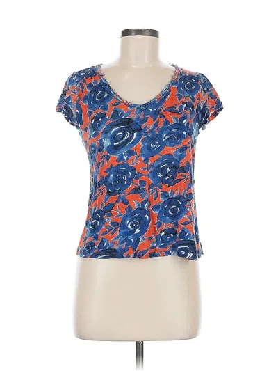 Pre-owned Maison Jules Short Sleeve Top Blue Scoop Neck Tops