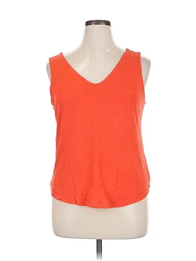 Pre-owned Maison Jules Sleeveless Top Orange Scoop Neck Tops