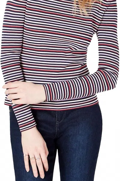 Maison Jules Striped Crew Neck Sweater In Blue Notte Combo In Multi