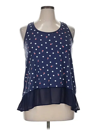Pre-owned Maison Jules Tank Top Blue Halter Neckline Tops