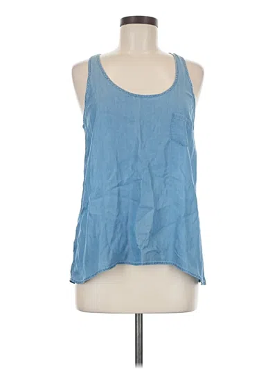 Pre-owned Maison Jules Tank Top Blue Halter Neckline Tops