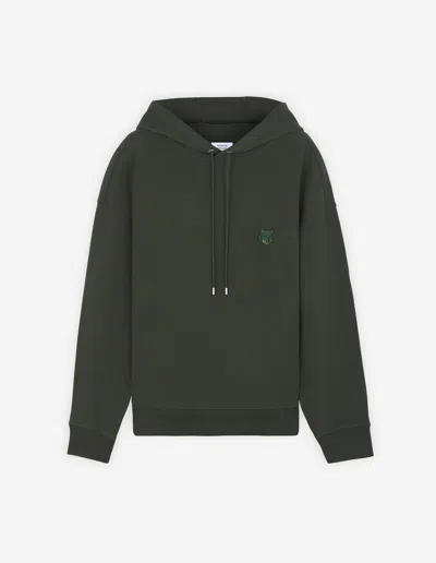 Maison Kitsuné Men's Bold Fox Head Hooded Sweatshirt In Green