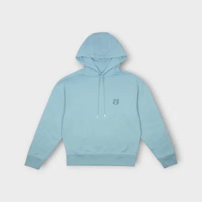 Maison Kitsuné Men's Bold Fox Head Hooded Sweatshirt In Light Blue