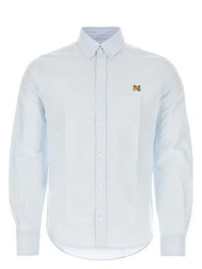 Maison Kitsuné Men's Cotton Shirt In Azure
