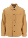 Maison Kitsuné Men's Minimalist Chino Cotton Shirt With Buttons And Applied Pockets In Brown