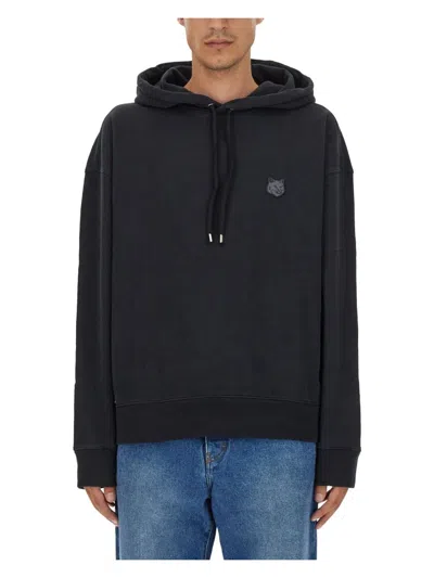 Maison Kitsuné Men's Oversized Hoodie In Black