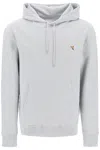 Maison Kitsuné Fox Patch Grey Sweatshirt With Classic Hood In Grey
